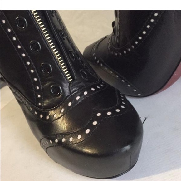 BRAND NEW NINA RICCI BLACK LEATHER BOOTS - Picture 6 of 8
